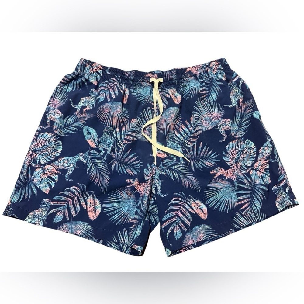 Chubbies Classic Lined Swim Trunks in The Prehistoric Blues palm leaf  Size XXL